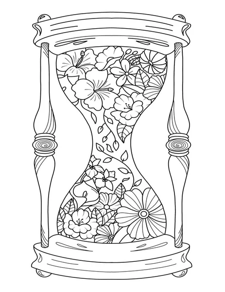 hand drawn flower, coloring book for your design