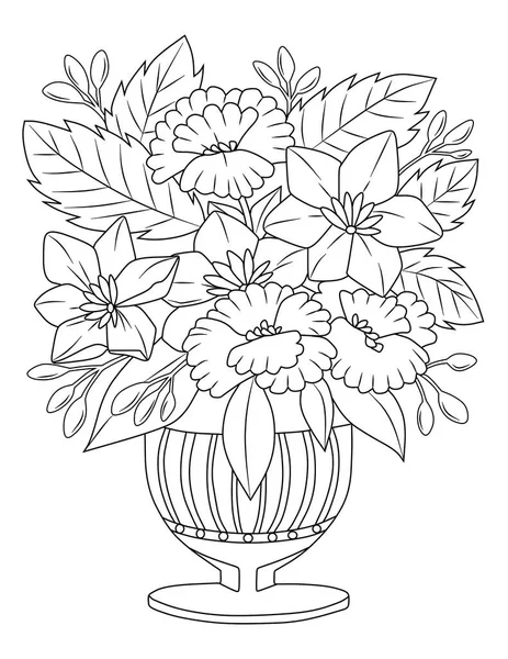 hand drawn flower, coloring book for your design