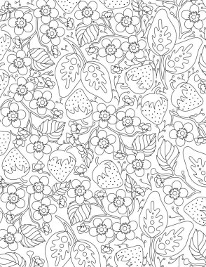 Vektör çizimi. Çiçek elementleriyle kusursuz desen. Beyaz arkaplana el çizimleri.