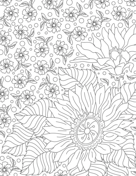 Vector Illustration Seamless Pattern Floral Elements Hand Drawn Doodles White — Stock Photo, Image