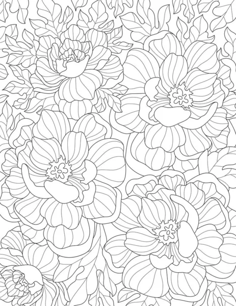 Vector Illustration Seamless Pattern Floral Elements Hand Drawn Doodles White — Stock Photo, Image