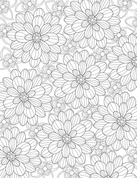 ベクトルイラスト 花の要素でシームレスなパターン 白地に手描きのドドル — ストック写真