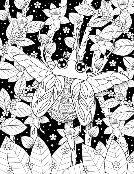 Seamless Pattern Hand Drawn Flowers Black White — Zdjęcie stockowe