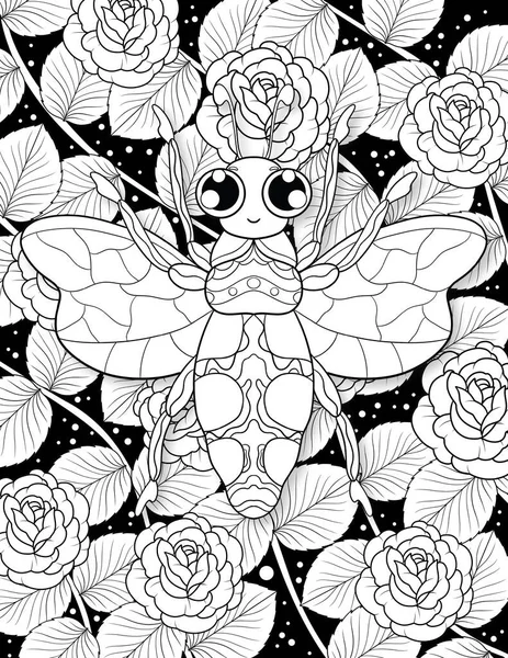 Vector Illustration Beautiful Floral Pattern Roses Leaves — Stock Photo, Image