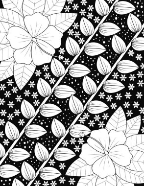 Çiçekler ve yapraklarla kusursuz desen.