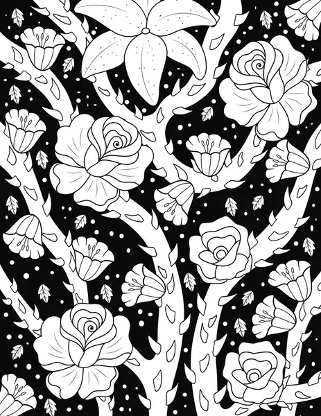 Безшовний Візерунок Квітковим Орнаментом Ілюстрація — стокове фото