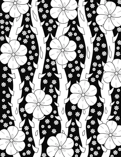 Sömlöst Mönster Med Blommor Illustration — Stockfoto