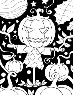 Kafatası resimli cadılar bayramı balkabağı kafası