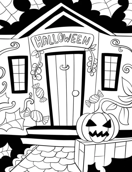 Halloween Bakgrund Med Pumpor Och Måne — Stockfoto