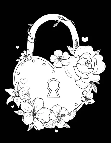 Illustration Beautiful Hand Drawing Heart Keyhole — Stock Photo, Image