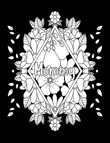 Illustration Wreath White Heart Black Frame Dark Background — Stock Photo, Image