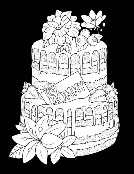 Tårta Med Ljus Illustration — Stockfoto