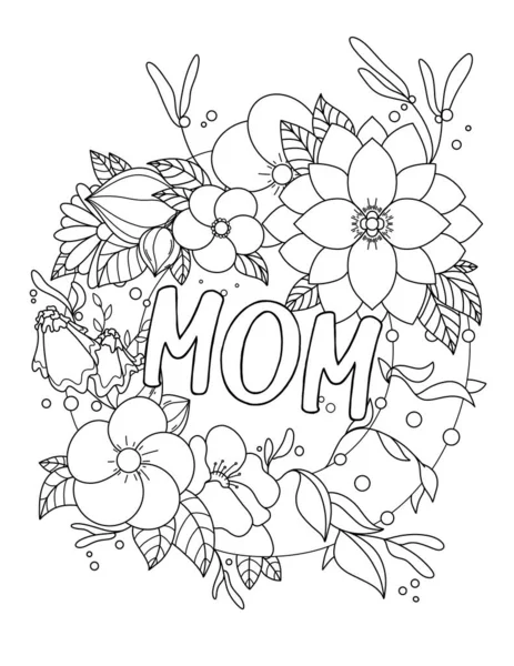 Handzeichnung Blumenkranz Und Blätter Auf Weißem Hintergrund Illustration — Stockfoto