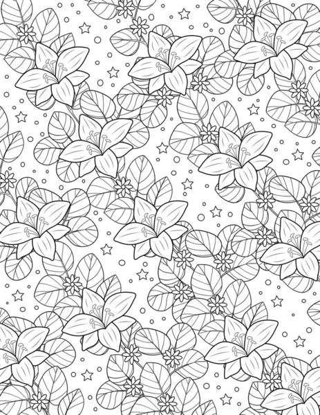 Seamless Pattern Hand Drawn Flowers Illustration — Stock Photo, Image