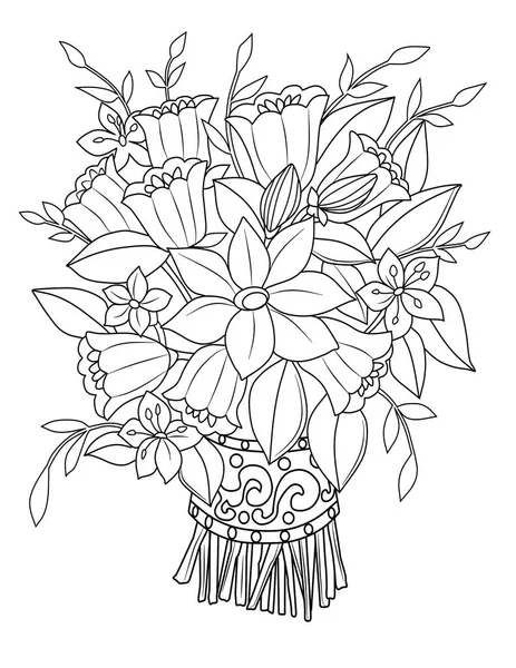 Monocromático Floral Ilustração Perfeita — Fotografia de Stock