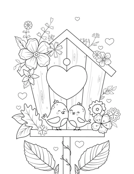 cute little flower with flowers and heart illustration design