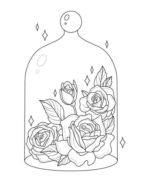 Ręcznie Rysowane Ilustracje Bazgroły Styl Szkic Piękne Róże Kwiaty — Zdjęcie stockowe