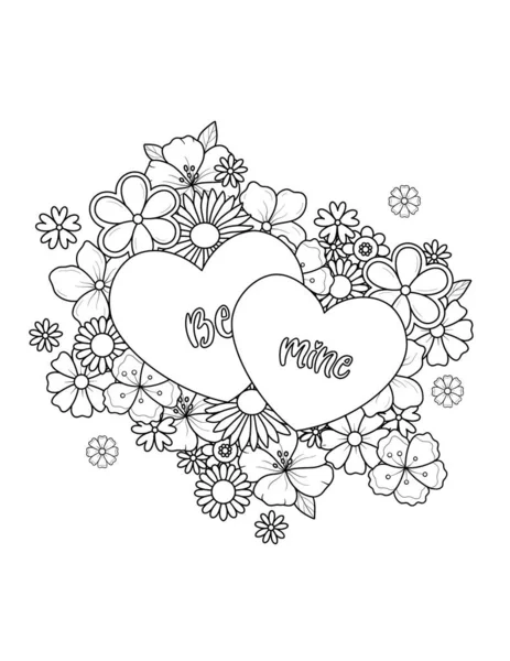 illustration of a heart with flowers