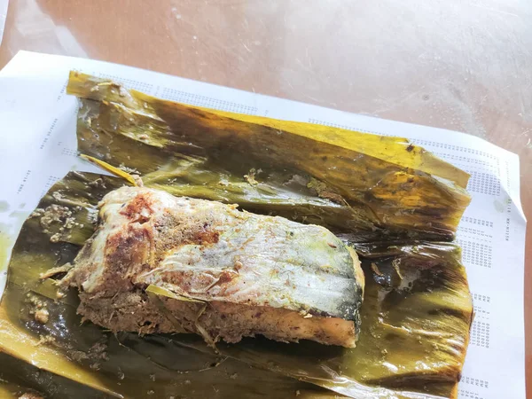 Karawang Indonesia Octubre 2022 Comida Tradicional Pepes Jambal Fish Wrapped — Foto de Stock