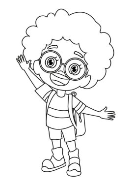 Sevimli çocuk boyama kitabı için.