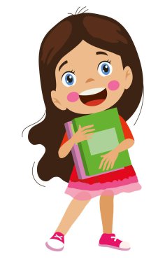 Güzel ve mutlu bir kız elinde bir kitap tutuyor.