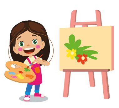 Güzel ressam kız resmi ve güzel tablosu.