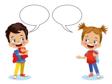 Tatlı oğlanlar ve kızlar selamlaşır.