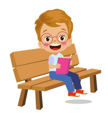 Güzel, mutlu çocuklar kitap okuyor.