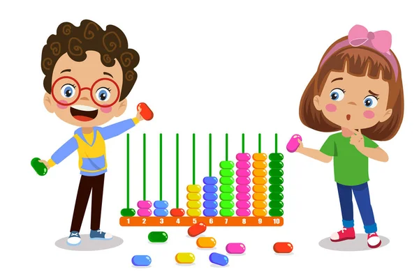 Cute Playing Bead Abacus — Stock Vector