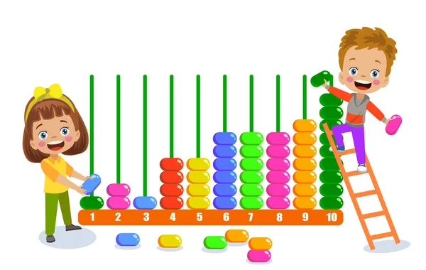 Cute Playing Bead Abacus — Stock Vector