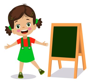 Sevimli mutlu çocuklar ve karatahta