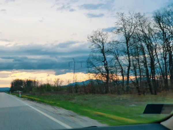 Krajina Přírody Oblohy Stromů — Stock fotografie