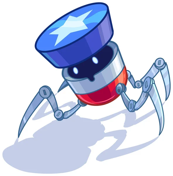 Vector Cartoon Clip Art Illustration Patriotic American Spider Bug Insect — Stock vektor