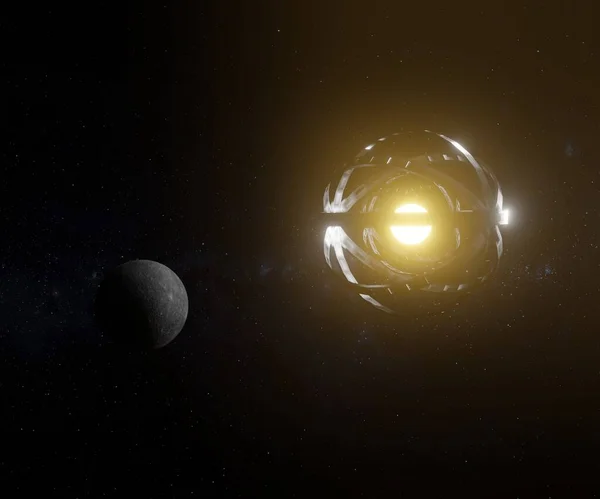 dyson sphere is harvesting solar energy from the sun