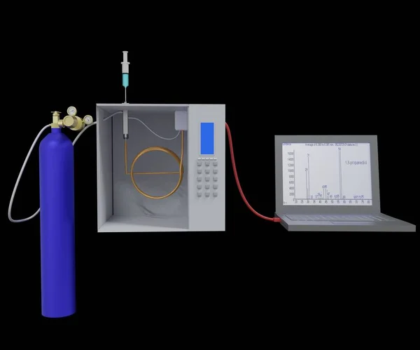 Газовая Хроматография Настроила Приборы Аналитической Химии Рендеринга — стоковое фото