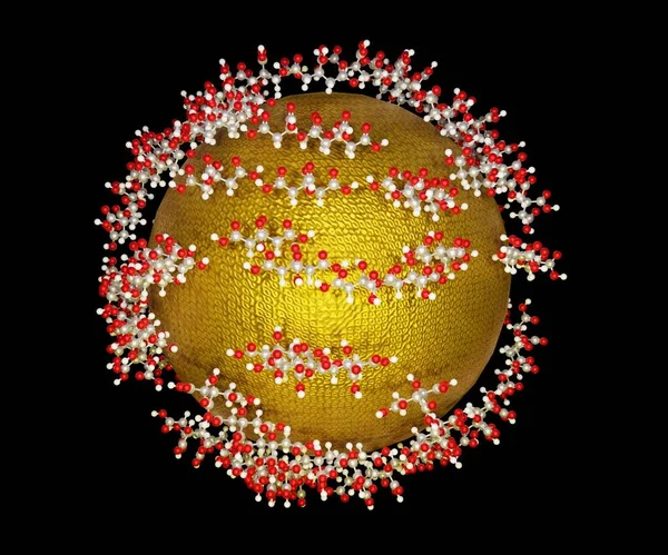 Las Nanopartículas Oro Aunps Son Pequeñas Partículas Oro También Conocen — Foto de Stock