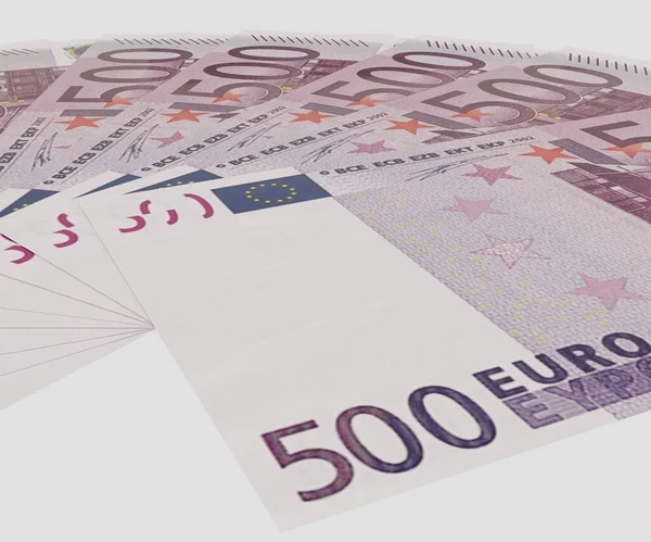 Isolado 500 Euro Pilha Dinheiro — Fotografia de Stock