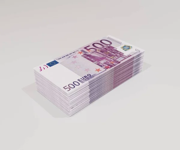 Изолированные 500 Евро Груда Денег — стоковое фото