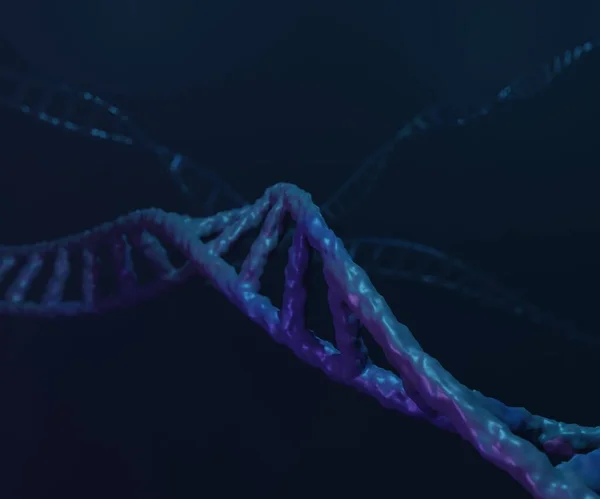 Deoxyribonucleic acid or DNA structure in blue background