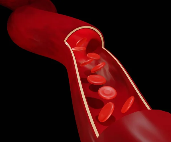 Isolated Red Blood Cells Vein Artery Rendering — Stock Photo, Image
