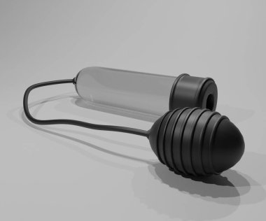Penis vacuum pump device 3d rendered
