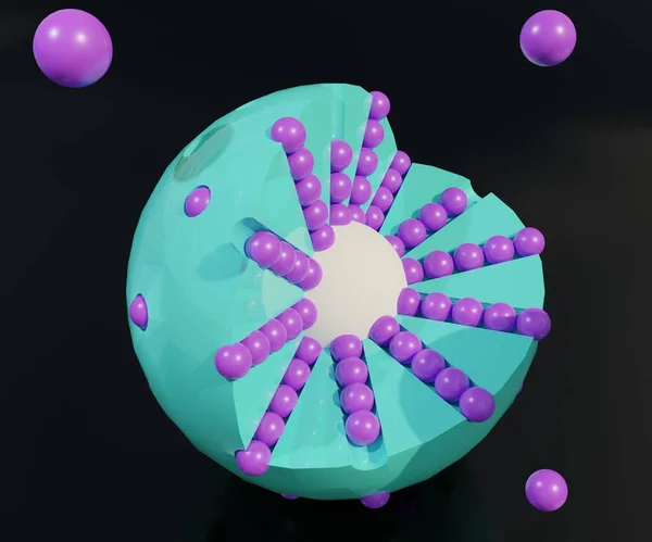 Encapsulación Nanopartículas Sílice Mesoporosa Entrega Fármacos — Foto de Stock