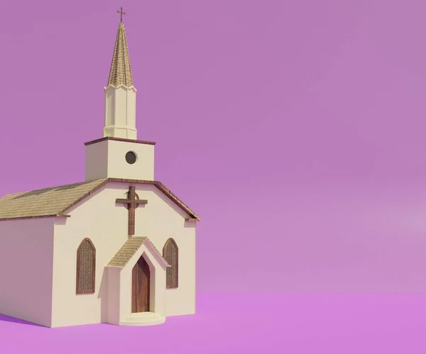 Zole Edilmiş Beyaz Şapel Kilise Arka Planı — Stok fotoğraf
