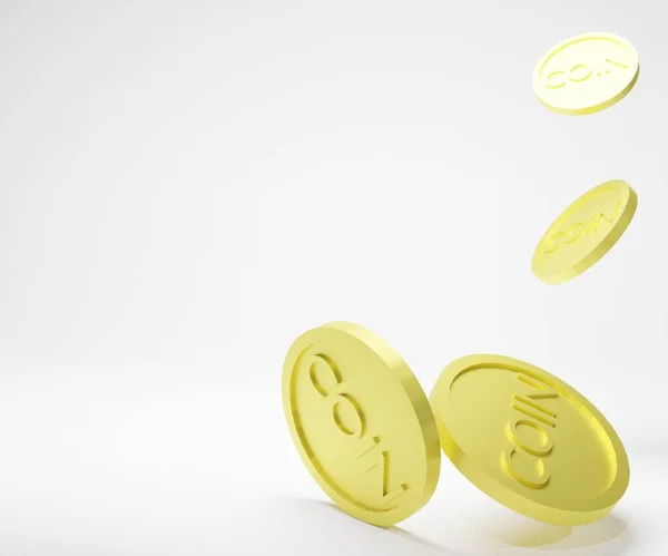 Изолированные Золотые Монеты Белом Фоне Экономии Денежных Средств Рендеринг — стоковое фото