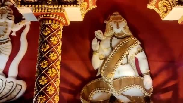 Съемки Фестиваля Дурга Пуджа Калькутте Индия Дурга Пуджа Крупнейший Религиозный — стоковое видео