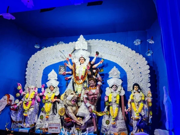 Ídolo Durga Bengali Maior Festival Durga Puja Puja Durga Índia — Fotografia de Stock