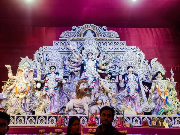 Durga Idol Bengalskim Największym Festiwalu Durga Puja Durga Puja Zachodnich — Zdjęcie stockowe