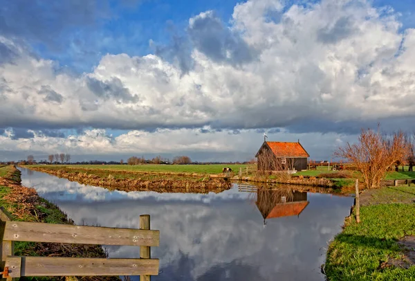 Het Alblasserwaard Polderlandschap — Stockfoto