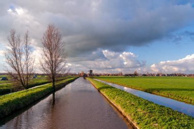 Het Alblasserwaard polder manzara
