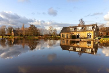 Het Alblasserwaard polder manzara